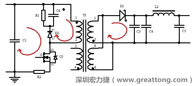 元件布局的時(shí)候，要優(yōu)先考慮高頻脈沖電流和大電流的環(huán)路面積，盡可能地減小,以抑制開關(guān)電源的輻射干擾