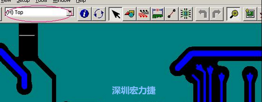 如果圖形像下圖一樣無(wú)法顯示鉆孔，只須圖（186）將紅色圈住的活動(dòng)層改為當(dāng)前顯示層即可。