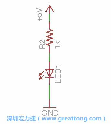 如圖所示放置一個(gè)開關(guān)（switch）、10K電阻器（10k resistor）和0.1μF的電容（0.1μF capacitor），并把開關(guān)的一端連到接地端上。