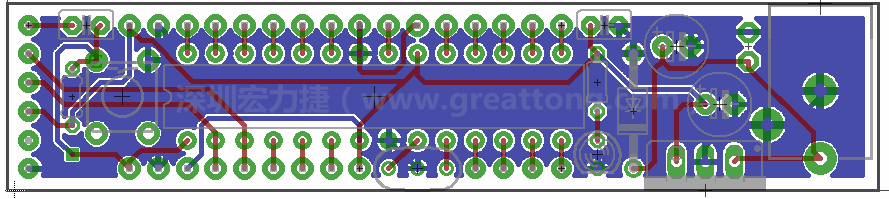 以上就是布線的所有步驟了。接下來就只剩下絲印（silk-screen）、建立Gerber檔跟drill檔和送去印刷電路板廠制作的步驟。