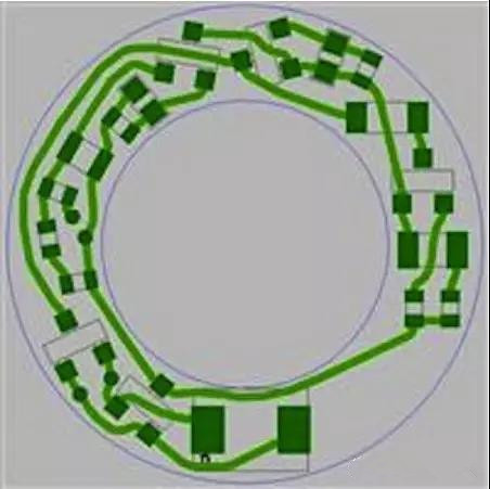 圖6：PCB布線例子：(a)拓?fù)涫阶詣?dòng)布線器(完成了100%導(dǎo)線的布線)；